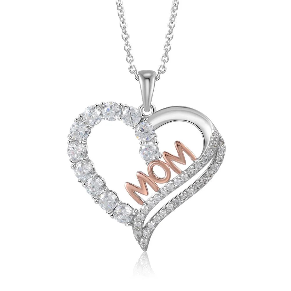 Mom Heart Necklace Heart Pendant Mother Necklace Mother’s Day Gift