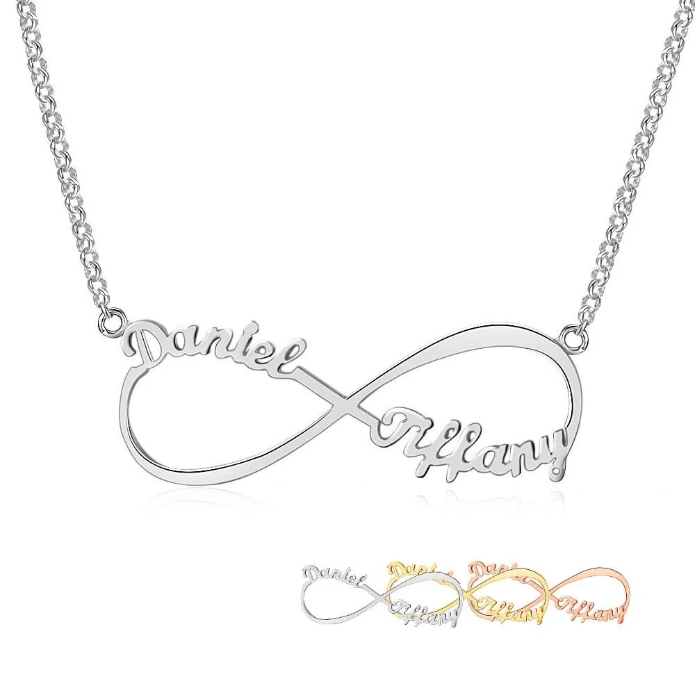 Custom Infinity Name Necklaces Personalized 2 Names Necklaces Any Name Necklaces for Women