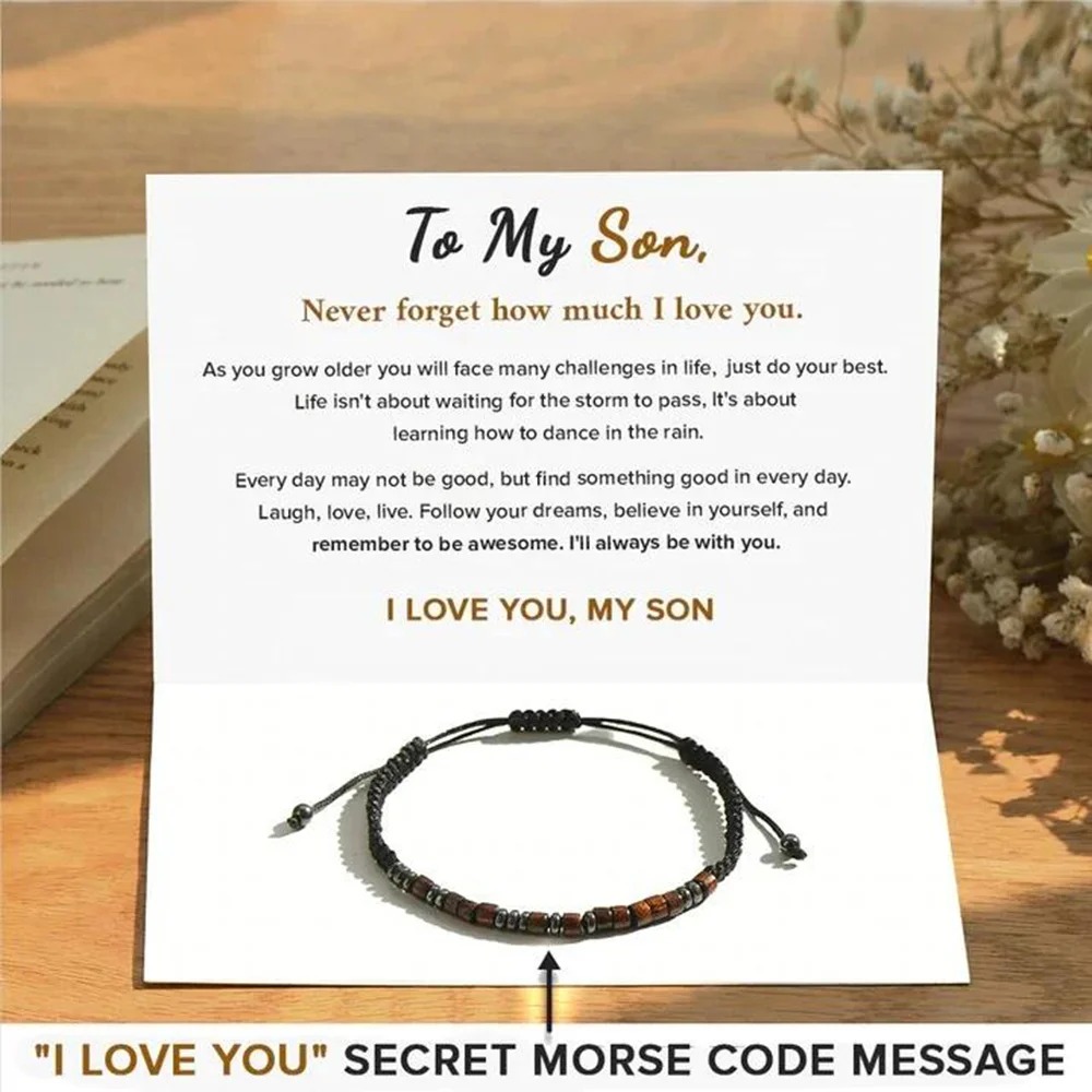 To My Son I Love You Morse Code Bracelet