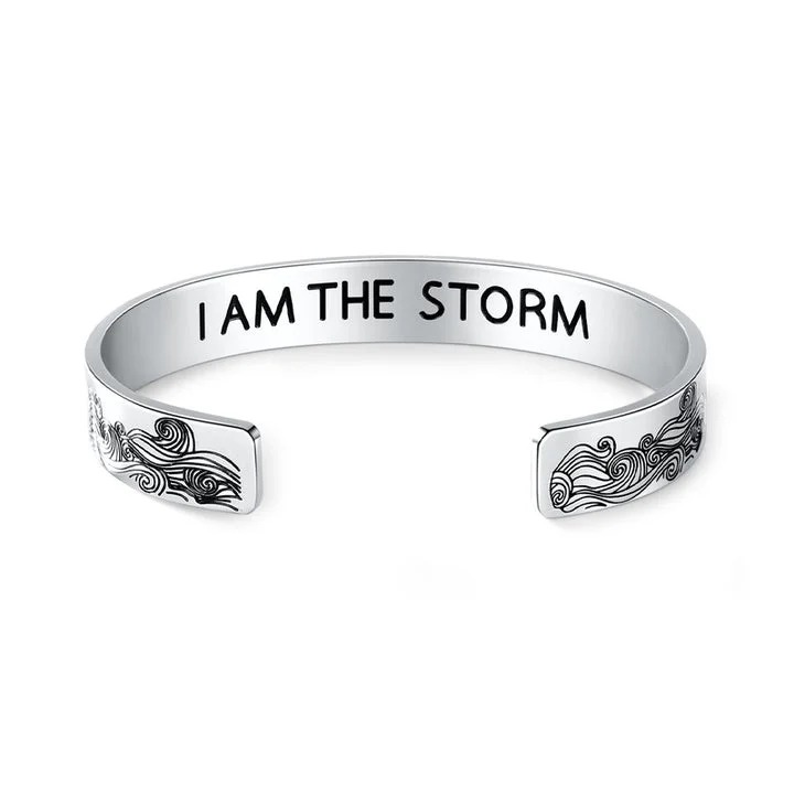 To My Granddaughter Cuff Bracelet “I Am The Storm”