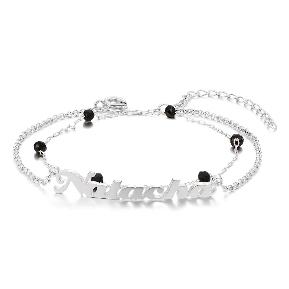 Custom Name Anklet Bracelet Double Layers Anklet for Women