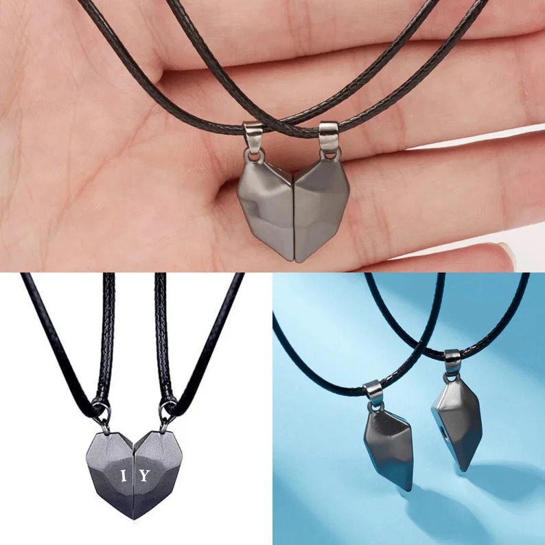 Personalized Two Souls One Heart Necklace Set for Couple Love Necklaces