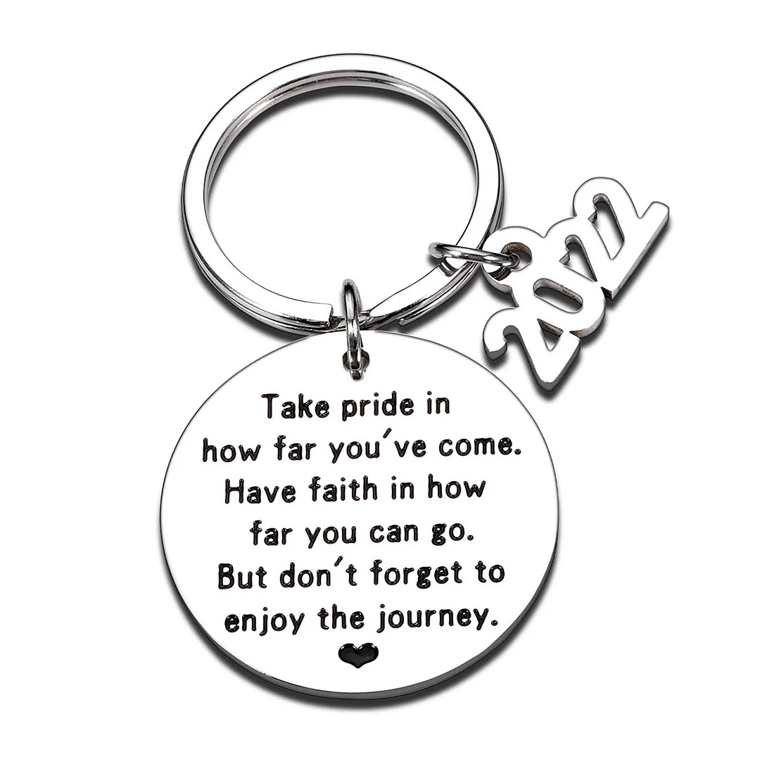 Class of 2022 Keychain Take Pride in How Far You’ve Come Keyring Graduation Gift