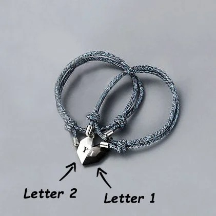 Personalized Two Souls One Heart Bracelet Couple Magnetic Bracelet Set