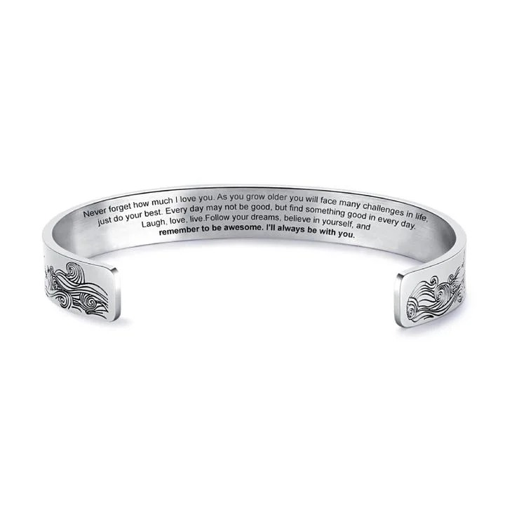 To My Granddaughter I Will Always Be With You Cuff Bracelet