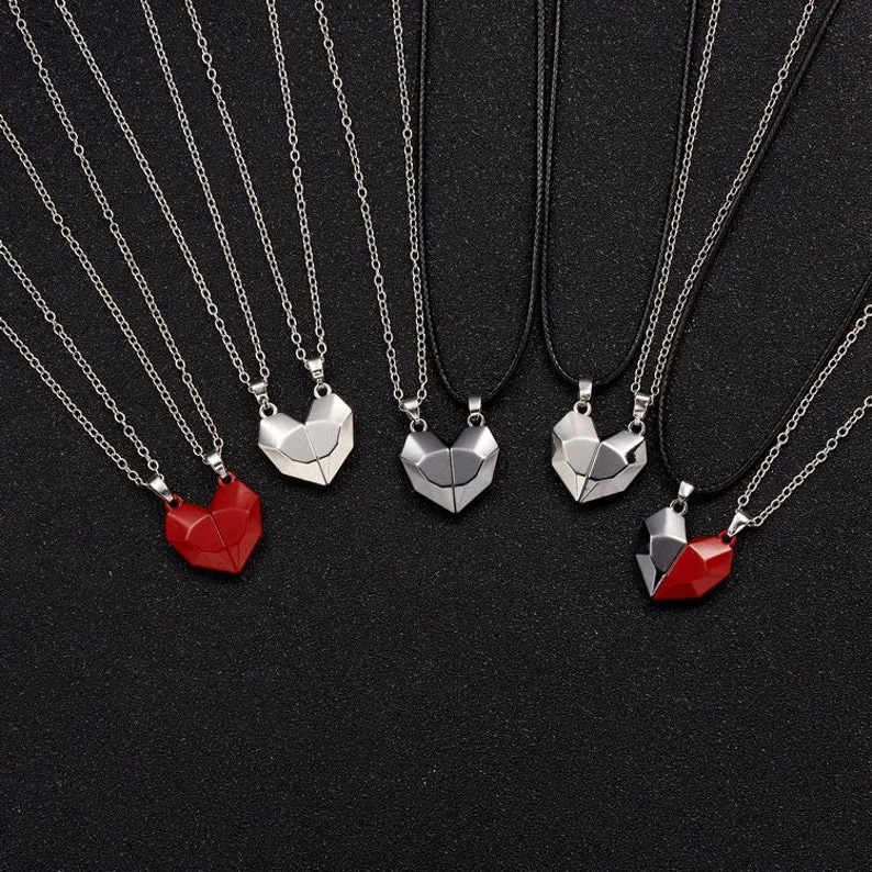 Two Souls One Heart Pendant Necklace Set for Couple Love Necklaces