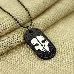 Mens Necklace Ghosts Dog Tag Pendant