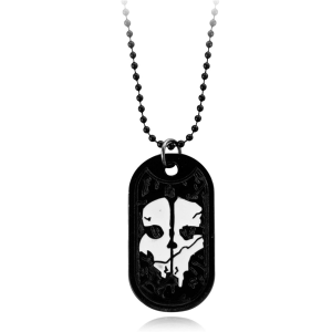 Mens Necklace Ghosts Dog Tag Pendant