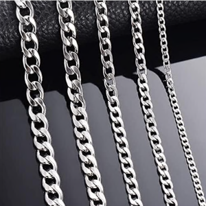 1 Piece Width 3mm/4.5mm/5mm/6mm/7mm/7.5mm Curb Cuban Link Chain Necklace for Men Women Basic Punk Stainless Steel Chain Chokers