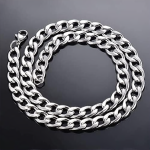 1 Piece Width 3mm/4.5mm/5mm/6mm/7mm/7.5mm Curb Cuban Link Chain Necklace for Men Women Basic Punk Stainless Steel Chain Chokers