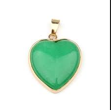 DIY#025175# Handmade Charms Fine Natural Stone Pendant Heart Shape Necklace Pendants Stone for DIY Girls Women Jewelry Accessories Making – Metal Type: # Malaysian Jade