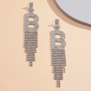 DTTblue Rhinestone Alphabet Initial Letter A Drop Dangle Earrings Crystal Long Tassl Earrings For Women Jewelry-30553