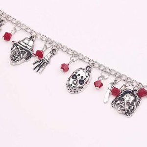 Abitoncc Classic Horror Movies Characters Bracelet Link Charm Bracelet Jason Freddy Krueger Joker Bracelet