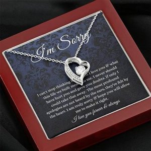 Message Card Jewelry, Handmade Necklace- Personalized Gift Heart, Apology Gift For Her, Forgiveness Gift, I’m Sorry Necklace Gift For Wife/Girlfriend, Gift To Say Your Sorry, Unique Apology