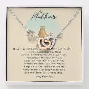 To My Mother Necklace, Gift For Mom From Son, Meaningful Gifts For Mother, Thoughtful Gifts For Mom Winnie The Pooh And Piglet (Standard Box)