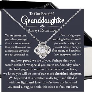 To Our Granddaughter Necklace, Granddaughter Necklace From Grandparents, Granddaughter Necklace, Granddaughter Birthday Gift, Granddaughter Gifts From Grandma And Grandpa, Necklace For Granddaughter – Message Card 1