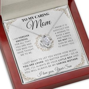 Awesomesons Mother of groom from son, mother gifts from son, mother and son necklace, mother and son necklaces, mother from son gifts, mom and son Includes Message Card and Gift Box – Mahogany Style Luxury Box