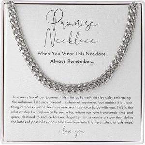 Promise Necklace For Him, Promise Cuban Chain Necklace for Him, Promise Gifts For Him,Boyfriend Promise Necklace, Gift For Boyfriend, Guy Valentine Gift, Boyfriend Birthday Gift