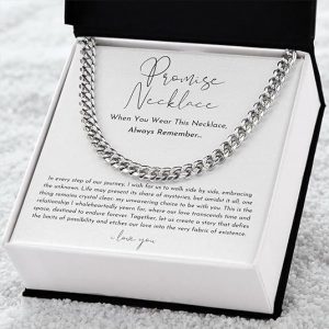 Promise Necklace For Him, Promise Cuban Chain Necklace for Him, Promise Gifts For Him,Boyfriend Promise Necklace, Gift For Boyfriend, Guy Valentine Gift, Boyfriend Birthday Gift