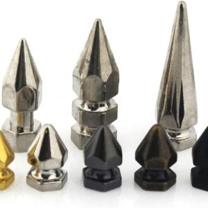 10pcs Solid Metal Screwback Cone Studs Bullet Spikes Punk Rivets for Leather Craft Bag Garmet Decor Collar Anti-bite