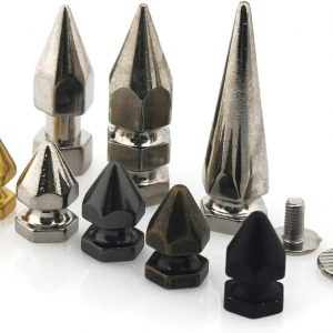 10pcs Solid Metal Screwback Cone Studs Bullet Spikes Punk Rivets for Leather Craft Bag Garmet Decor Collar Anti-bite