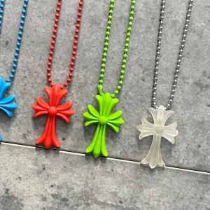 Colorful Chrome Hearts Silichrome necklace made of Silicone, Chrome Heart fashion necklace, unisex necklace