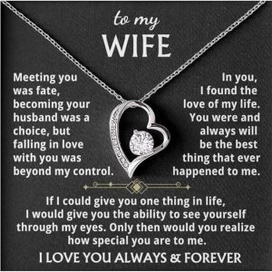 Jewelry To My Wife – the best thing that ever happened to me,Forever Love Necklace, Gift For Wife, Gift for her,Gifts For Wife Romantic, Christmas Birthday Gift, Valentine Gift