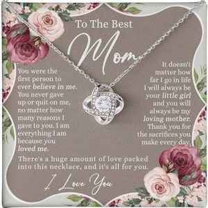 To My Mom Necklace From Daughter Mother And Daughter Gift Necklace For Her, Personalized Gift Thank You Mom Jewelry For Women