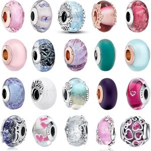 29 Styles Real 925 Sterling Silver Effervescence Murano Glass Beads Fit Original Charm Bracelet Authentic S925 Jewelry